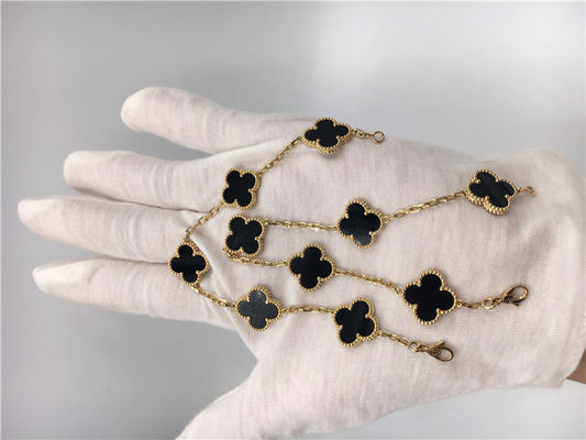 Calidad Joyería del oro de Alhambra 18K del vintage de las mujeres hecha a mano con ónix ningún diamante fábrica