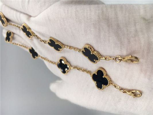 Calidad Joyería del oro de Alhambra 18K del vintage de las mujeres hecha a mano con ónix ningún diamante fábrica