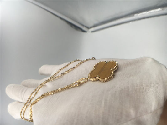 Calidad Collar hecho a mano de encargo del oro de las señoras 18K con Bois D'Amourette/la piedra preciosa de Brown fábrica
