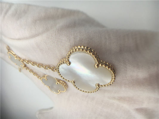Calidad Oro amarillo mágico nacarado blanco del collar 18k de Van Cleef Arpels Alhambra fábrica