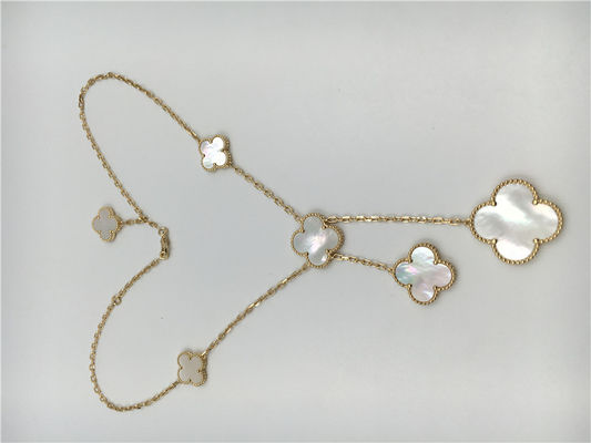 Calidad Oro amarillo mágico nacarado blanco del collar 18k de Van Cleef Arpels Alhambra fábrica