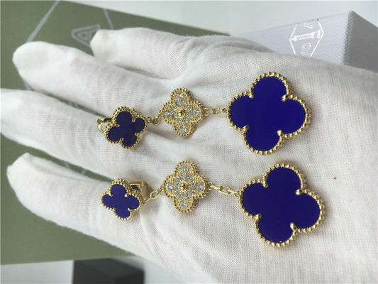 Calidad Pendientes de VCARO9II00 Van Cleef Vintage Alhambra con la malaquita/el diamante fábrica