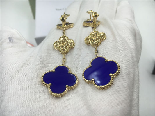 Calidad Pendientes de VCARO9II00 Van Cleef Vintage Alhambra con la malaquita/el diamante fábrica