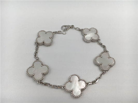 Calidad Oro blanco de la pulsera del oro de Alhambra 18K del vintage con nacarado blanco fábrica