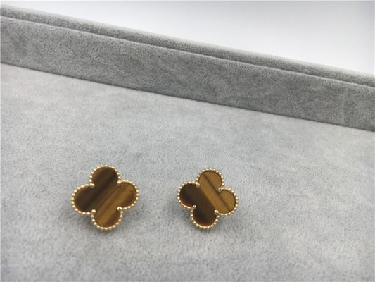 Calidad Oro amarillo de los pendientes 18k de Alhambra del vintage de Van Cleef Arpels con d'amourette de los bois fábrica