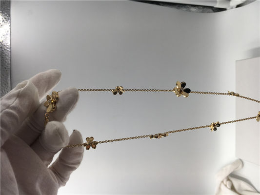 Calidad collar con los diamantes redondos, collar del oro amarillo 18k de 9 Flowers Van Cleef Frivole fábrica