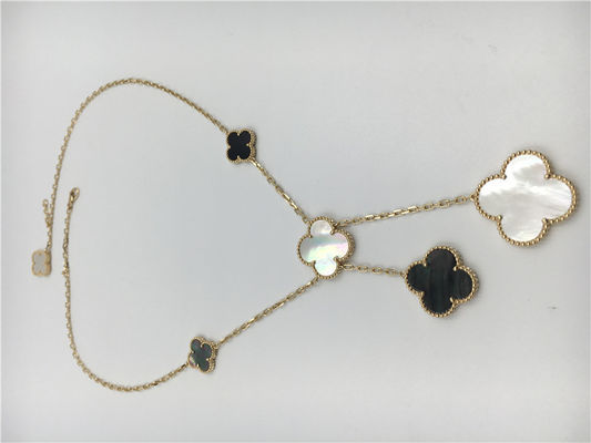 Calidad collar formado flor del oro amarillo 18k, collar mágico de Van Cleef Arpels Alhambra fábrica