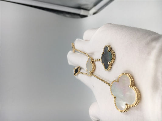Calidad collar formado flor del oro amarillo 18k, collar mágico de Van Cleef Arpels Alhambra fábrica