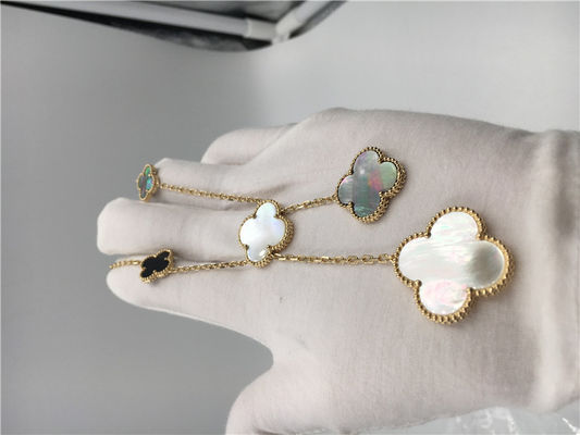 Calidad collar formado flor del oro amarillo 18k, collar mágico de Van Cleef Arpels Alhambra fábrica