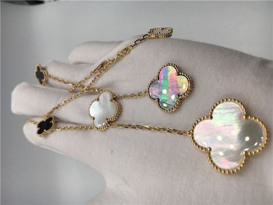 Calidad collar formado flor del oro amarillo 18k, collar mágico de Van Cleef Arpels Alhambra fábrica
