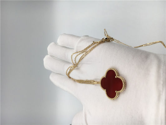 Calidad collar con cornalina, collar simple de la cadena del oro 18k del oro ningún diamante fábrica