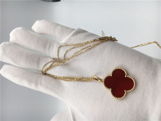 Calidad collar con cornalina, collar simple de la cadena del oro 18k del oro ningún diamante fábrica