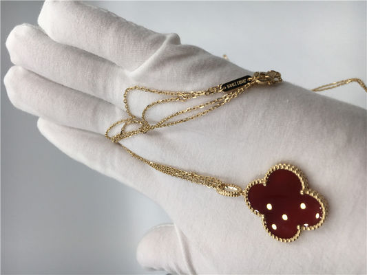Calidad collar con cornalina, collar simple de la cadena del oro 18k del oro ningún diamante fábrica