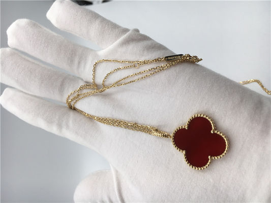 Calidad collar con cornalina, collar simple de la cadena del oro 18k del oro ningún diamante fábrica