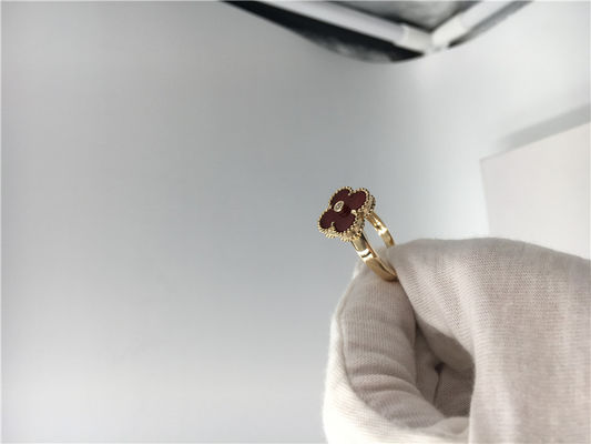 Calidad Diamante redondo único de los anillos de compromiso de oro amarillo, anillo de Alhambra del vintage con cornalina fábrica