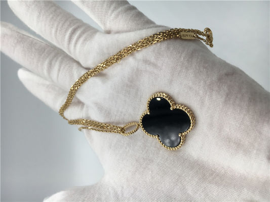 Calidad Collar largo de Alhambra del vintage del estilo 18K de la joyería de lujo del oro para la novia fábrica