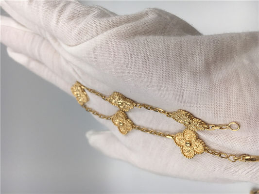Calidad Vintage Alhambra de la pulsera del oro de los adornos 18K del amarillo 5 de las mujeres ninguna piedra preciosa fábrica