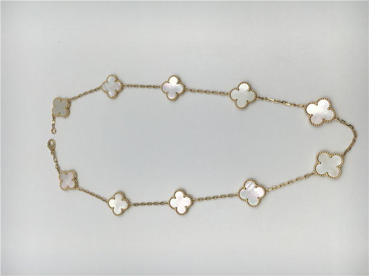 Calidad Oro amarillo nacarado blanco del collar 18k de Van Cleef Arpels Alhambra fábrica