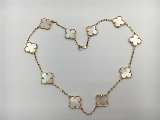 Calidad Oro amarillo nacarado blanco del collar 18k de Van Cleef Arpels Alhambra fábrica