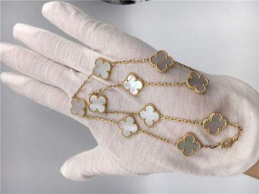 Calidad Oro amarillo nacarado blanco del collar 18k de Van Cleef Arpels Alhambra fábrica
