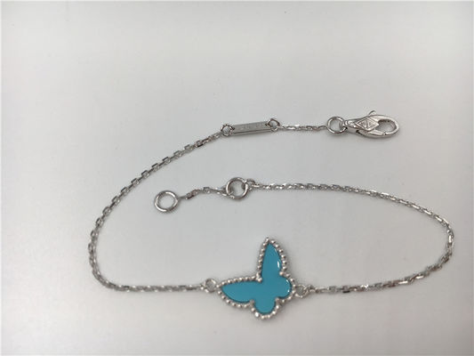 Calidad Ninguna turquesa dulce de la pulsera del oro 18K del diamante con la piedra preciosa de la forma de la mariposa fábrica