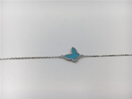 Calidad Ninguna turquesa dulce de la pulsera del oro 18K del diamante con la piedra preciosa de la forma de la mariposa fábrica