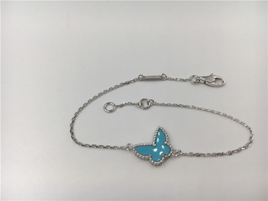Calidad Ninguna turquesa dulce de la pulsera del oro 18K del diamante con la piedra preciosa de la forma de la mariposa fábrica