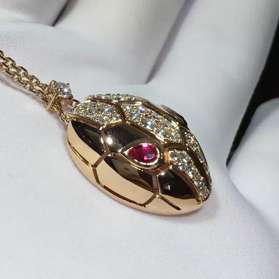 Calidad collar CL857662 de 18K Rose Gold Luxury Jewelry Serpenti con Rubellite/Demi Pavé Diamonds fábrica