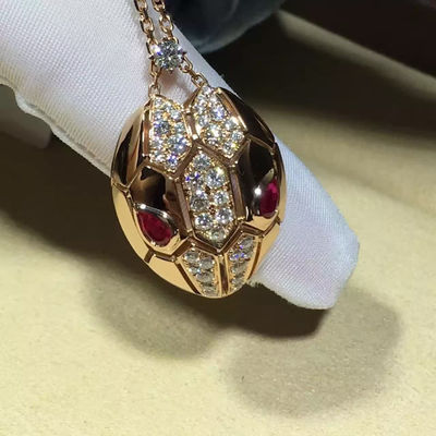 Calidad collar CL857662 de 18K Rose Gold Luxury Jewelry Serpenti con Rubellite/Demi Pavé Diamonds fábrica