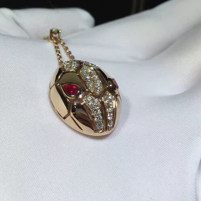 Calidad collar CL857662 de 18K Rose Gold Luxury Jewelry Serpenti con Rubellite/Demi Pavé Diamonds fábrica