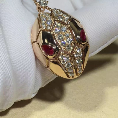 Calidad collar CL857662 de 18K Rose Gold Luxury Jewelry Serpenti con Rubellite/Demi Pavé Diamonds fábrica
