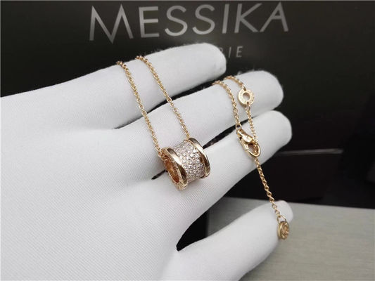 Calidad collar de lujo de la joyería B Zero1 del oro amarillo 18K con los pequeños diamantes el 100% hecho a mano fábrica