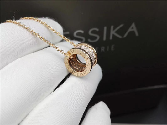 Calidad collar de lujo de la joyería B Zero1 del oro amarillo 18K con los pequeños diamantes el 100% hecho a mano fábrica