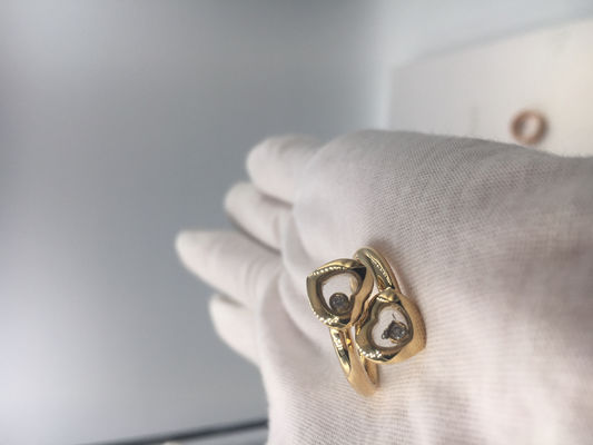 Calidad Las curvas felices de Chopard del compromiso del vintage suenan el oro amarillo 18k con el diamante fábrica