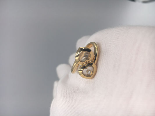 Calidad Las curvas felices de Chopard del compromiso del vintage suenan el oro amarillo 18k con el diamante fábrica