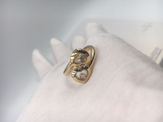 Calidad Las curvas felices de Chopard del compromiso del vintage suenan el oro amarillo 18k con el diamante fábrica