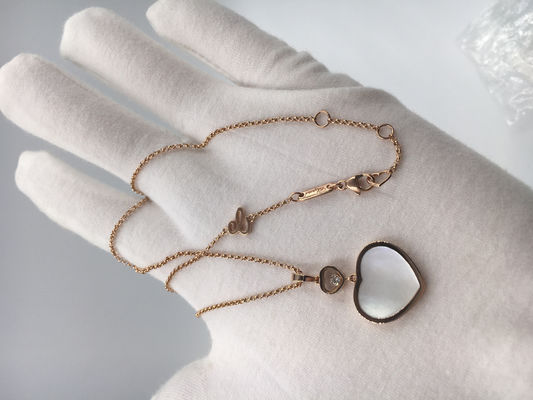 Calidad Collar nacarado del oro 18K del diamante con los corazones felices de Chopard pendientes fábrica