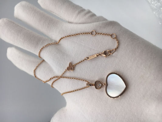 Calidad Collar nacarado del oro 18K del diamante con los corazones felices de Chopard pendientes fábrica