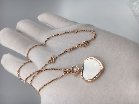 Calidad Collar nacarado del oro 18K del diamante con los corazones felices de Chopard pendientes fábrica
