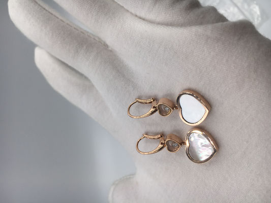 Calidad Oro del rosa del pendiente 18k de los corazones de Chopard con el diamante y nacarado felices fábrica