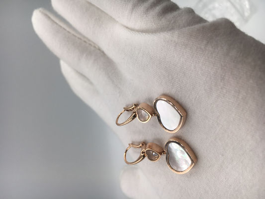 Calidad Oro del rosa del pendiente 18k de los corazones de Chopard con el diamante y nacarado felices fábrica