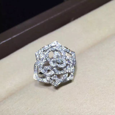 Calidad El oro blanco de encargo de gama alta de la joyería 18K del anillo de Piaget Rose fijó con el diamante fábrica