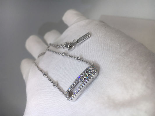 Calidad Cadena modificada para requisitos particulares con los diamantes, collar del collar del oro blanco del colgante del oro blanco fábrica
