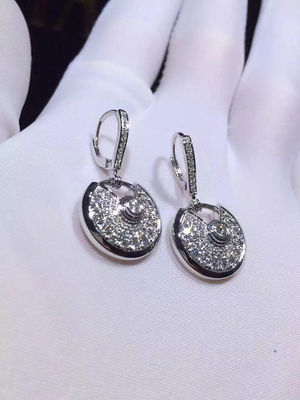 Calidad Oro blanco de N8515029 Diamond Earrings 18K para las señoras jovenes fábrica