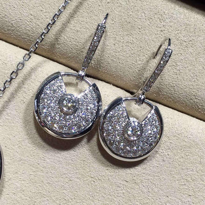 Calidad Oro blanco de N8515029 Diamond Earrings 18K para las señoras jovenes fábrica