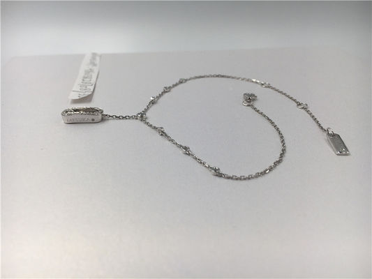 Calidad Diseño simple elegante de las pulseras de tobillo del oro blanco 18K con un diamante móvil fábrica