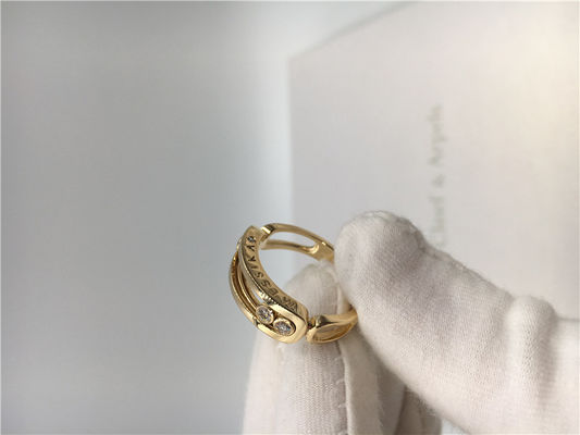 Calidad Oro amarillo medio Empety 3 Diamond Ring de mudanza de la joyería del 18K París de las mujeres fábrica