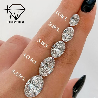 Diamante cultivado en el laboratorio VVS D-F Color Blanco Oval Excelente Corte 0.1-10CT con Certificado IGI 3EX Piedras cortadas