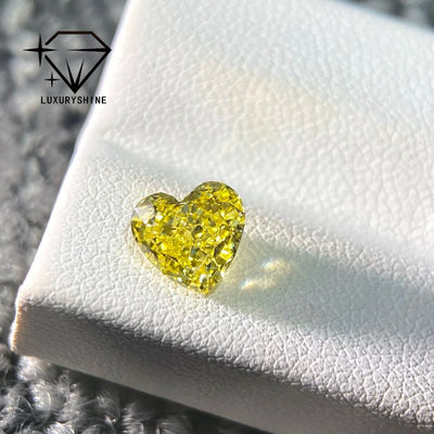 Calidad LuxuryShine VS1 Diamante cultivado en laboratorio de forma de corazón amarillo de lujo 1CT 2CT 3CT 4CT 5CT Diamantes reales con certificado IGI fábrica