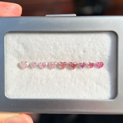 Calidad LuxuryShine Corazón Rosa / Amarillo / Verde Corte Corazón Diamante Creado en Laboratorio VVS-VS Diamantes Reales y Joyería de Boda y Joyería Personalizada fábrica